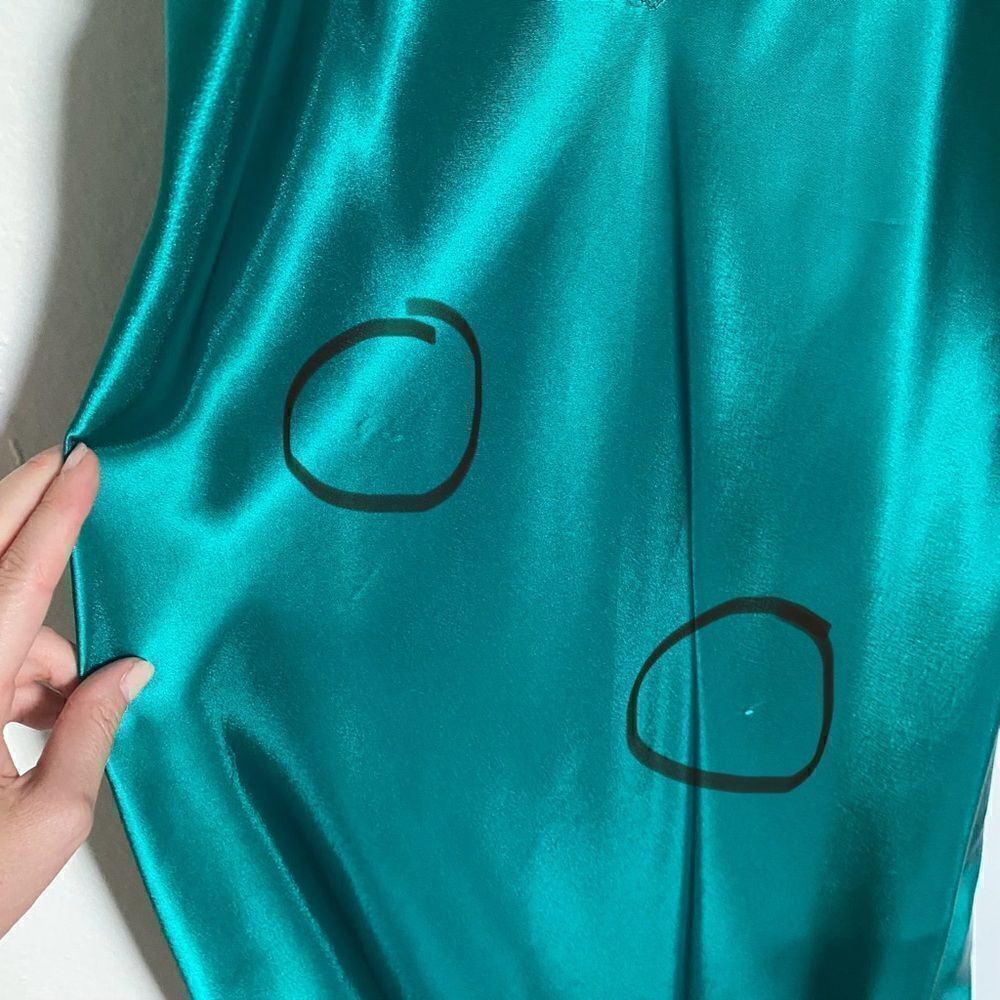 Vintage Morgan Taylor Emerald Green Lace Nightgown Negligee Maxi Dress Size L - Picture 12 of 14